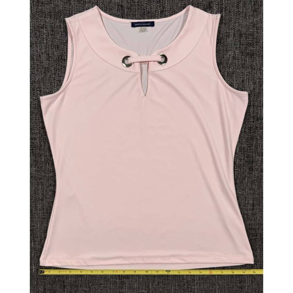Tommy Hilfiger Y2K Blush Pink Grommet Keyhole Tank Top M